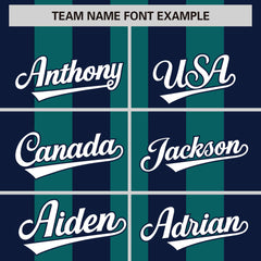 Custom Aqua Navy Thick Stripe Fashion Authentic Baseball jersey