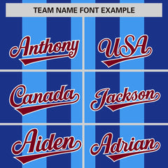 Custom Powder Blue Royal Thick Stripe Fashion Authentic Baseball jersey