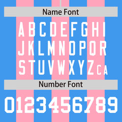 Custom Light Pink Powder Blue Thick Stripe Fashion Authentic Baseball jersey