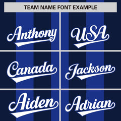 Custom Royal Navy Thick Stripe Fashion Authentic Baseball jersey