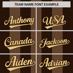 Custom Light Brown Brown Thick Stripe Fashion Authentic Baseball jersey