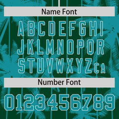 Custom Green Aqua Pinstripe Coconut Tree Pattern Authentic Baseball Jersey