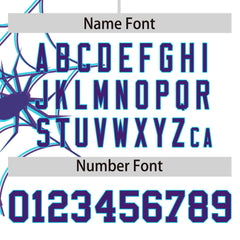 Custom White Purple Spider Web Pattern Raglan Sleeves Authentic Baseball Jersey