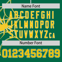 Custom Kelly Green Gold Spider Web Pattern Raglan Sleeves Authentic Baseball Jersey