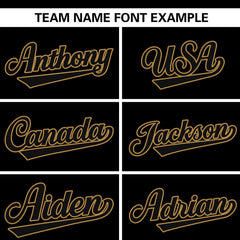 Custom Black Old Gold Personalized Flame Graffiti Pattern Authentic Baseball Jersey