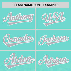 Custom Aqua Gray Sequins Pattern Gradient Fashion Authentic Baseball Jersey