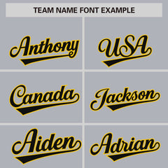 Custom Gray Gold Personalized Phonetic Rhythm Authentic Baseball Jersey