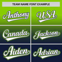 Custom Navy Neon Green Gradient Fashion Design Authentic Baseball Jersey