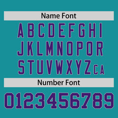 Custom Aqua Purple-Gray Personalized Raglan Sleeves Authentic Baseball Jersey