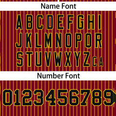 Custom Crimson Gold Stripe Fashion Authentic Two-Button Baseball Jersey