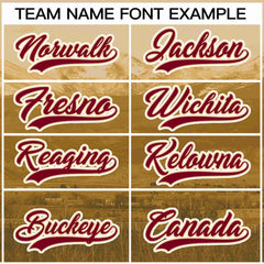 Custom Old Gold Crimson-Khaki Denver City Connect Baseball Jersey