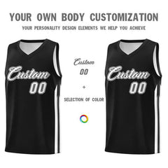 Custom Black White Classic Tops Sport Game Basketball Jersey