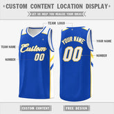 Custom Royal White-Yellow Classic Tops Men/Boy Athletic Basketball Jersey