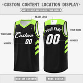 Custom Black White-Green Classic Tops Mesh Basketball Jersey