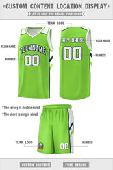 Custom Neon Green White-Navy Classic Sets Sports Uniform Basketball Jersey