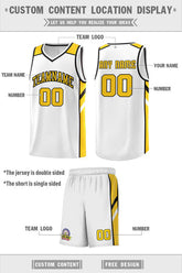 Custom White Yellow-Black Classic Sets Sports Uniform Basketball Jersey