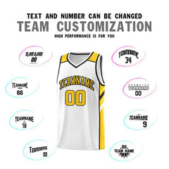 Custom White Yellow-Black Classic Sets Sports Uniform Basketball Jersey