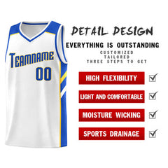 Custom White Royal-Yellow Classic Sets Sports Uniform Basketball Jersey