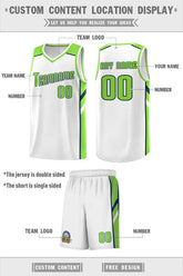Custom White Neon Green-Navy Classic Sets Sports Uniform Basketball Jersey