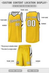 Custom Yellow White-Black Classic Sets Sports Uniform Basketball Jersey