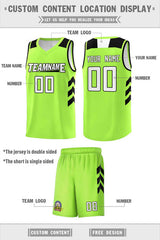 Custom Neon Green White-Black Classic Sets Sports Uniform Basketball Jersey