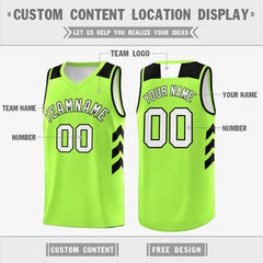 Custom Neon Green White-Black Classic Tops Fashion Sportwear Basketball Jersey