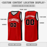 Custom Red White Classic Tops Mesh Sport Basketball Jersey