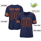 Custom Navy Blue Navy-Orange Classic Style Mesh Authentic Football Jersey