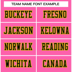 Custom Rose Pink Black-Old Gold Classic Style Authentic Football Jersey