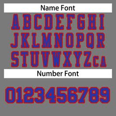 Custom Gray Royal-Red Classic Style Authentic Football Jersey