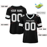 Custom Black White Classic Style Mesh Authentic Football Jersey