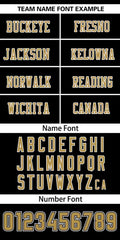 Custom Black Old Gold-White Classic Style Mesh Authentic Football Jersey