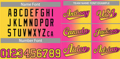 Custom Pink Yellow-Black Gradient Fashion Authentic Baseball Jersey
