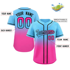 Custom Gradient Fashion Full Button Down Shirts Baseball Jersey
