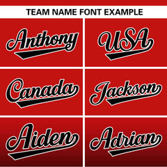 Custom Red Black-White Gradient Fashion Authentic Pullover Pinstripe Baseball Jersey