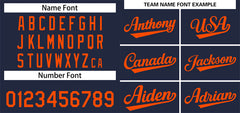 Custom Navy Orange Solider Classic Style Authentic Baseball Jersey