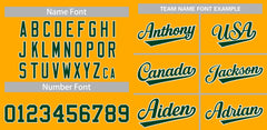 Custom Yellow Green-White Classic Style Authentic Baseball Jersey