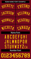 Custom Maroon Yellow Classic Tops Basketball Jersey