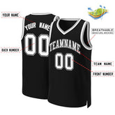 Custom Black White-Black Classic Tops Basketball Jersey