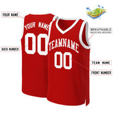 Custom Red White Classic Tops Basketball Jersey