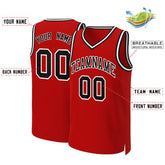 Custom Red Black-White Classic Tops Basketball Jersey
