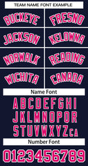 Custom Navy Pink-White Classic Tops Basketball Jersey