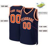 Custom Navy Orange-White Classic Tops Basketball Jersey