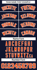 Custom Navy Orange-White Classic Tops Basketball Jersey
