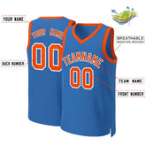 Custom Blue Orange-White Classic Tops Basketball Jersey