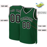 Custom Green Black-White Classic Tops Basketball Jersey