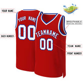 Custom Red White-Royal Classic Tops Basketball Jersey