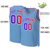 Custom Light Blue Blue-White Classic Gradient Fashion Tops Basketball Jersey