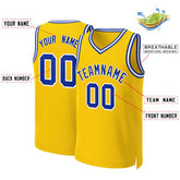Custom Yellow Royal-White Classic Tops Basketball Jersey