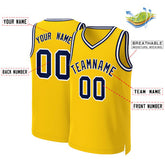 Custom Yellow Navy-White Classic Tops Basketball Jersey